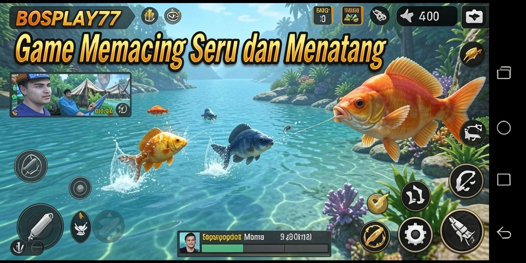Tampilan gameplay <strong>BOSPLAY77</strong> yang menakjubkan saat memancing.