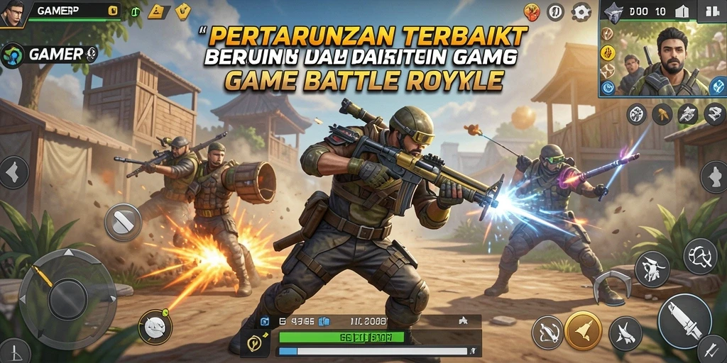 Tampilan gameplay GAMERP dengan pertempuran intens dalam mode Battle Royale.