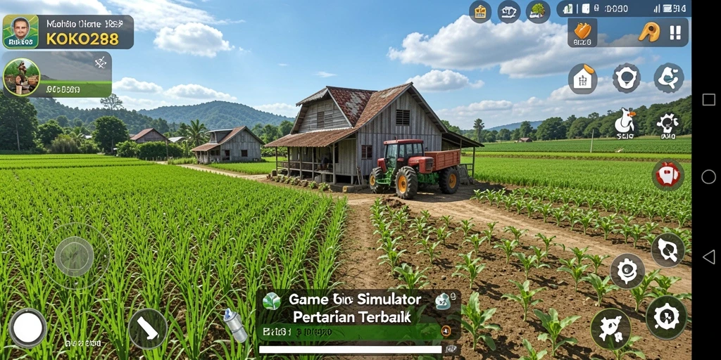 Tangkapan layar gameplay KOKO288 menunjukkan aktivitas bertani yang menyenangkan.
