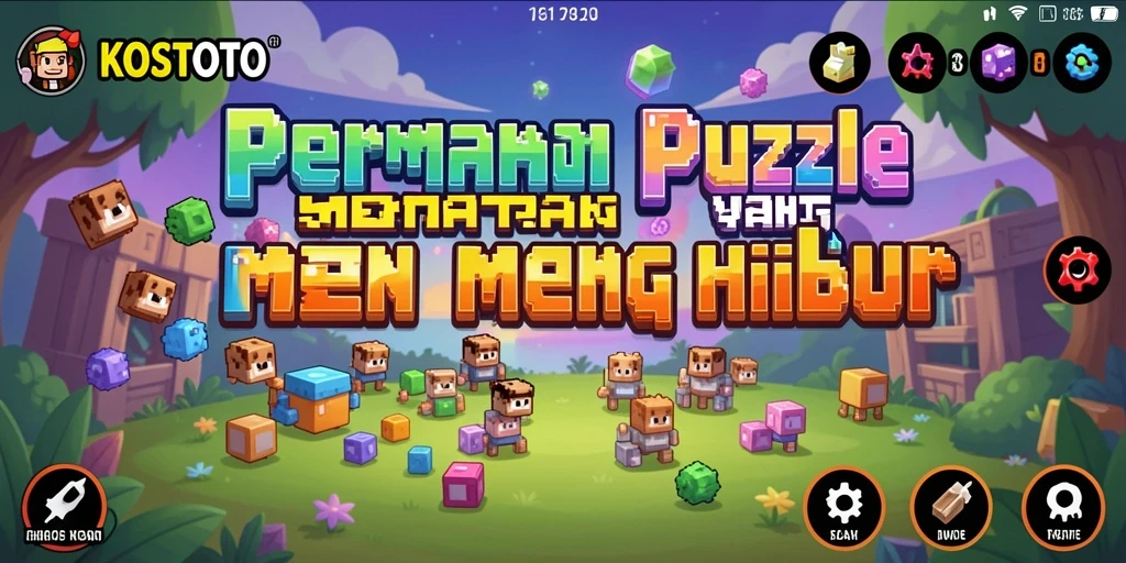 Tampilan gameplay KOSTOTO yang penuh warna dan menarik.