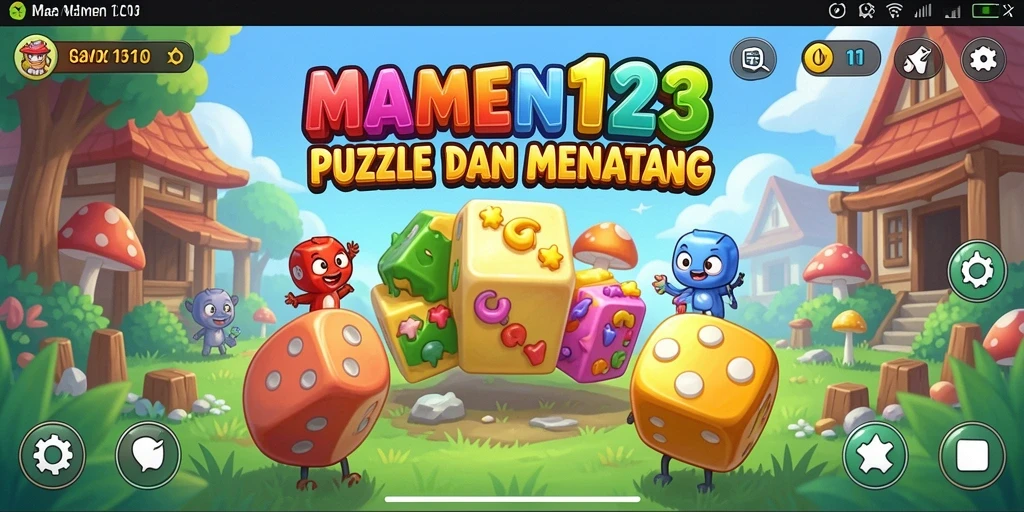 Tampilan gameplay MAMEN123 dengan berbagai level puzzle yang menantang.