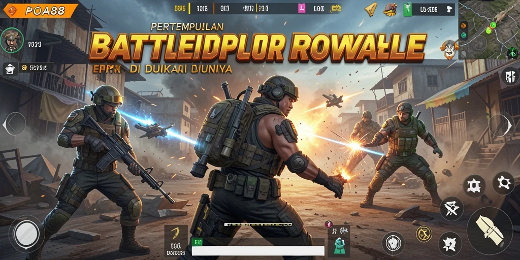 Gameplay menarik dalam pertempuran Battle Royale yang seru.