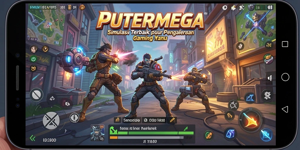 Tangkapan layar gameplay PUTERMEGA dengan grafis yang menakjubkan.