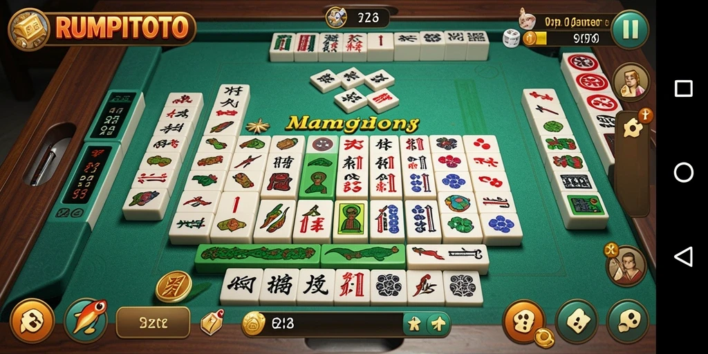 Tampilan gameplay RUMPITOTO yang seru dalam permainan Mahjong.