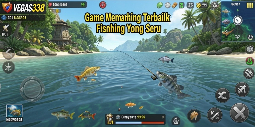 Gameplay memancing seru di VEGAS338 dengan berbagai ikan menarik.
